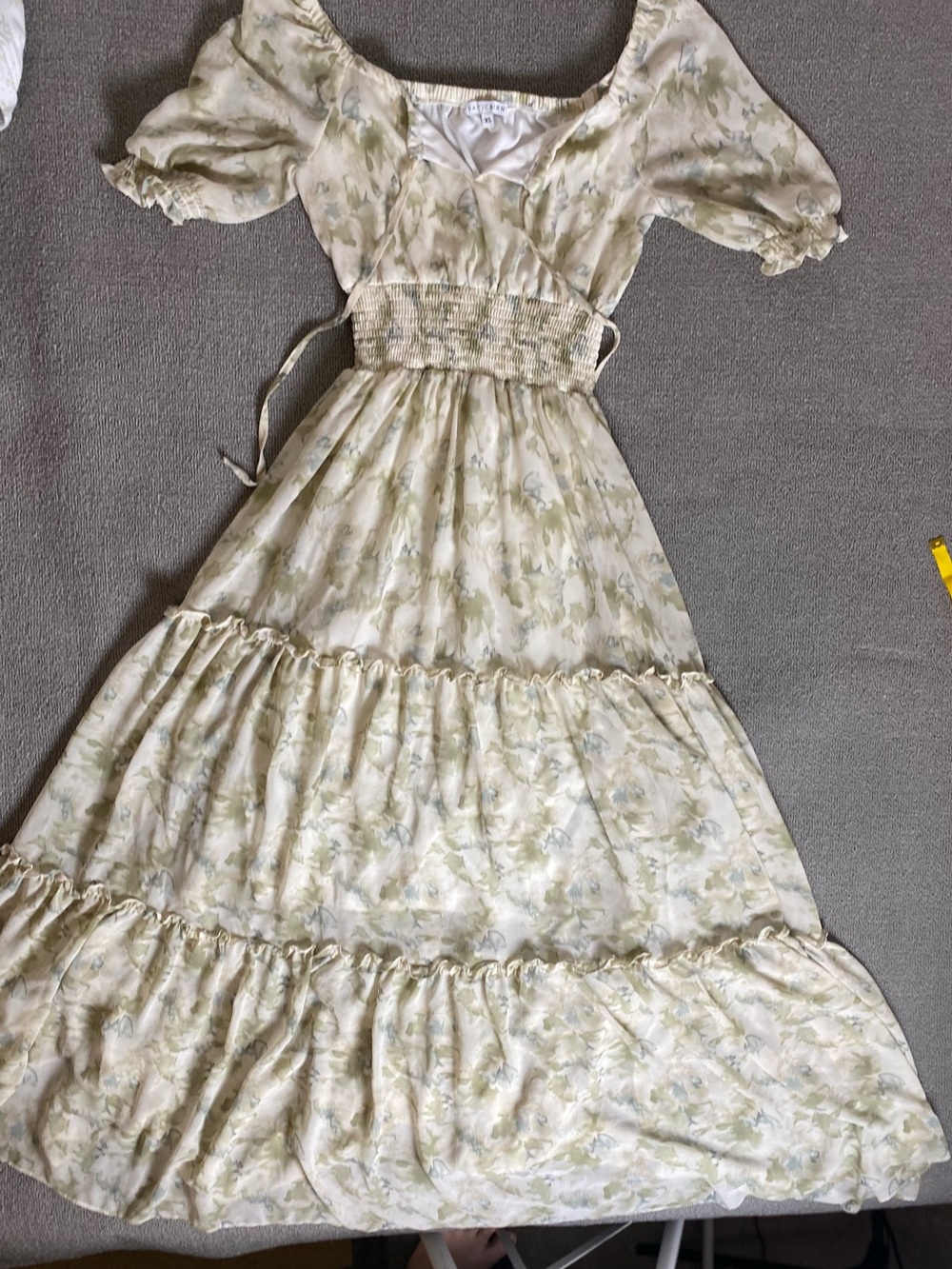 Baltic Born Maxi Dress with Sage Floral Print Cottagecore Fairycore Whimsical